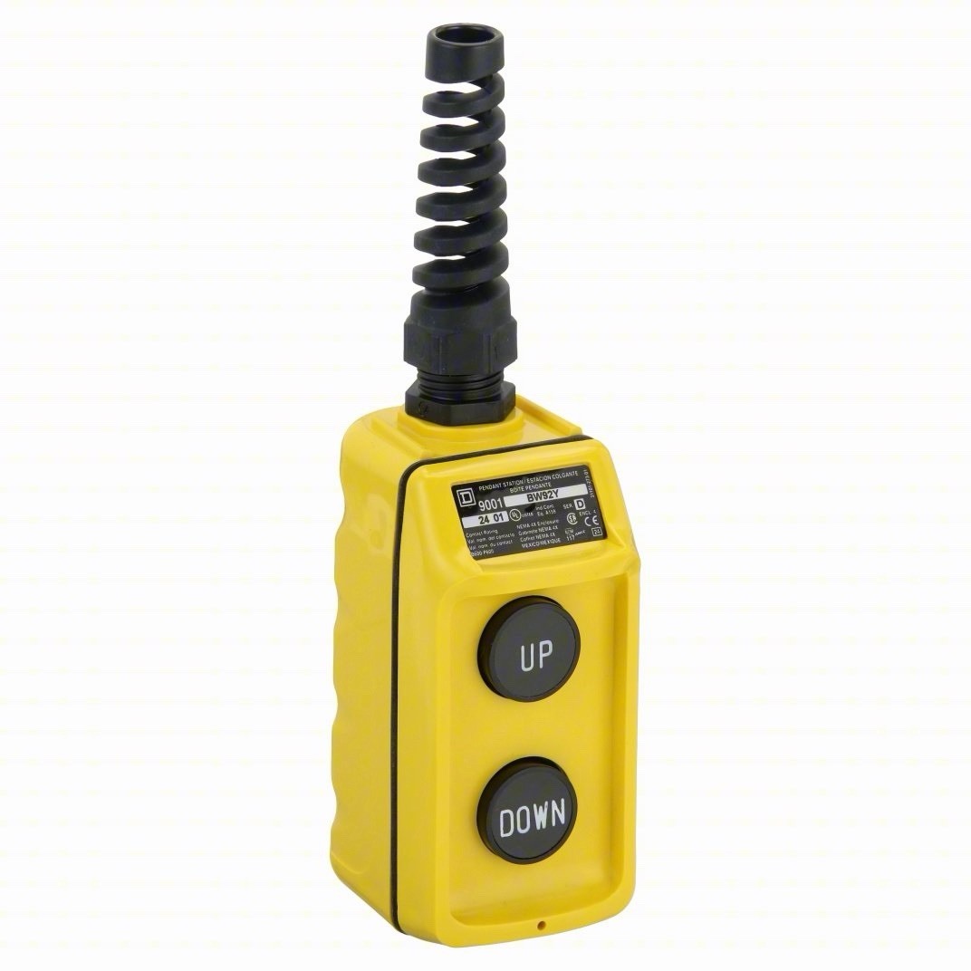 Square D Industrial Pendant Pushbutton 9001BW92Y Yellow Up Down