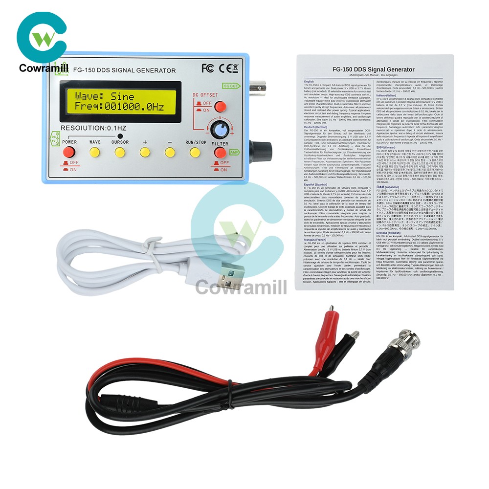 FG-150 DDS High-Precision Frequency Signal Generator with 15 Adjustable Waveform