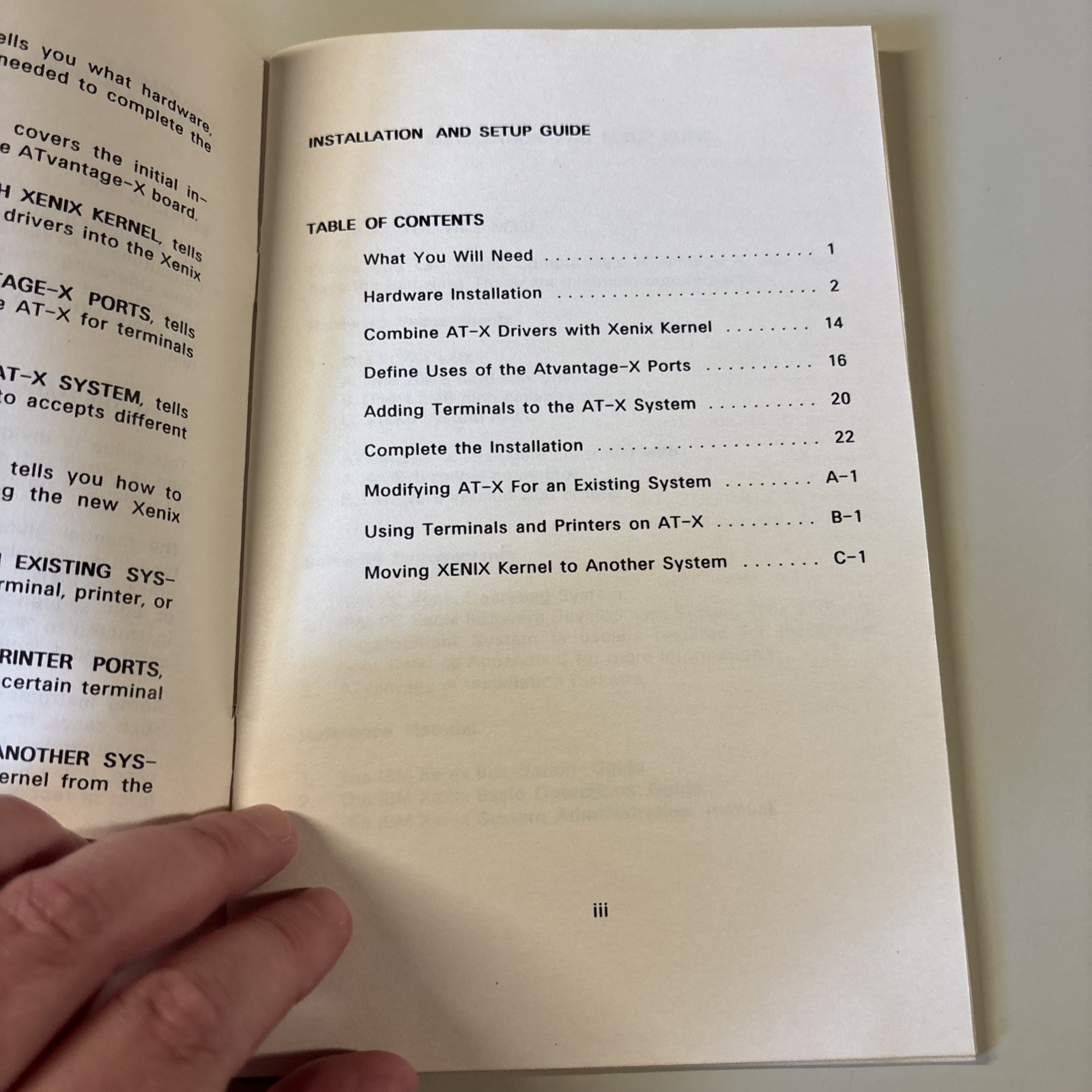 Vintage 1984 COMPUTONE Systems Inc. Atvantage -X Installation Guide