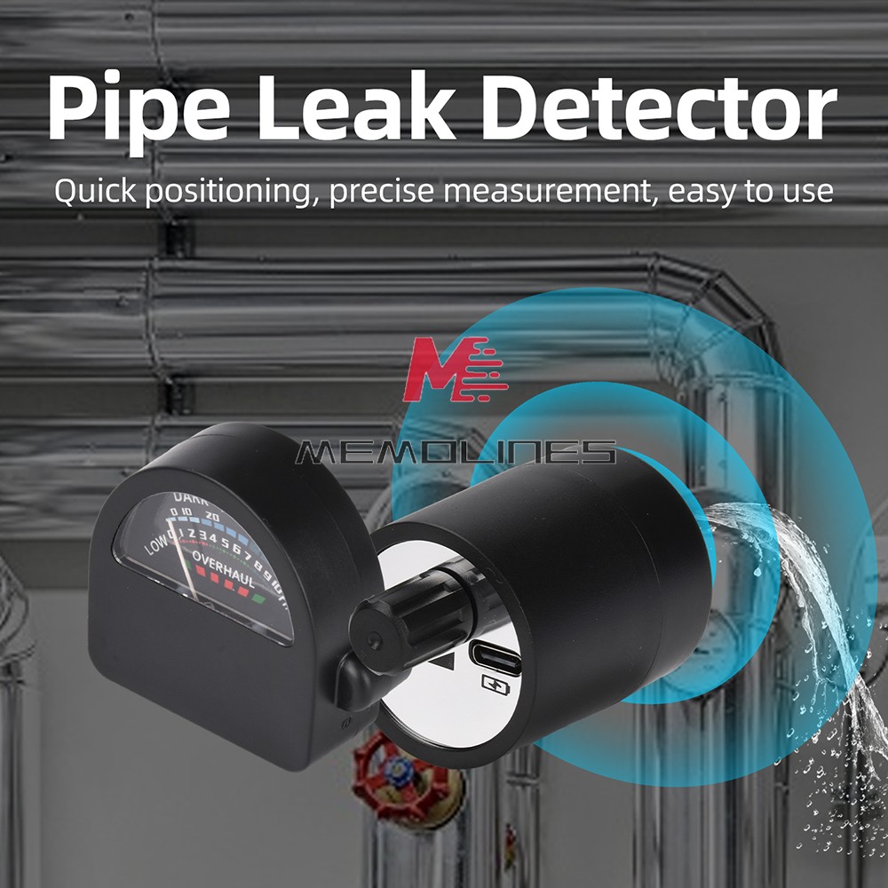 Water Leak Detection Tool Pipe Leakage Monitor w/Sound Frequency Display Pointer