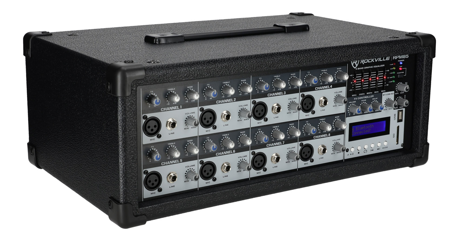 Rockville RPM85 2400w 8-Ch Active Soundboard Mixing Console Mixer Church/School