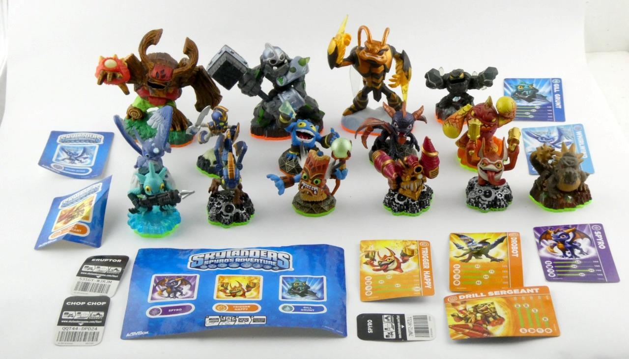 Lot of 15 Skylanders Figurines Spyro Whirlwind Mix Series Orange Green Bases VGC