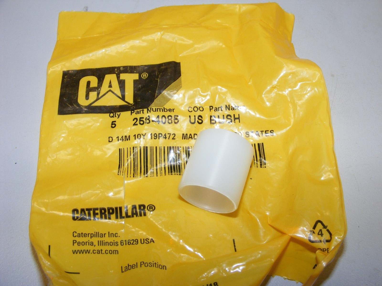 Cat Caterpillar 258-4085 Bushing 19mm Outside (ac13)