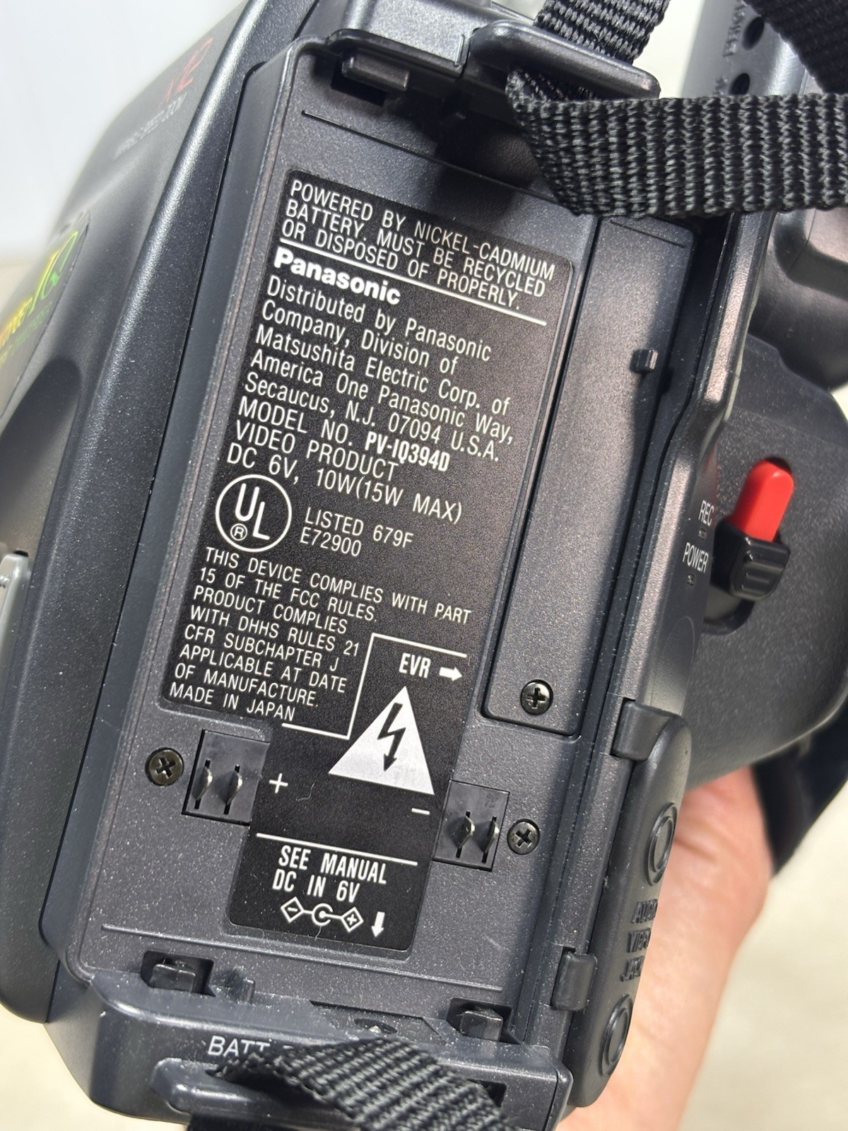 Panasonic Palmcorder IQ Intelligent Camcorder /Instructions NO BATTERY UNTESTED