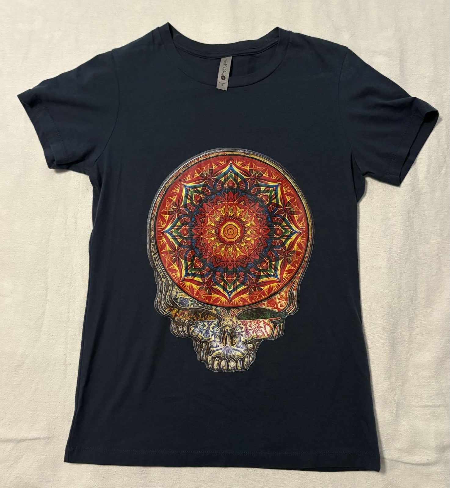 Grateful Dead Stealie Trippy Psychedelic Mandala T-Shirt - Womans Sized Medium