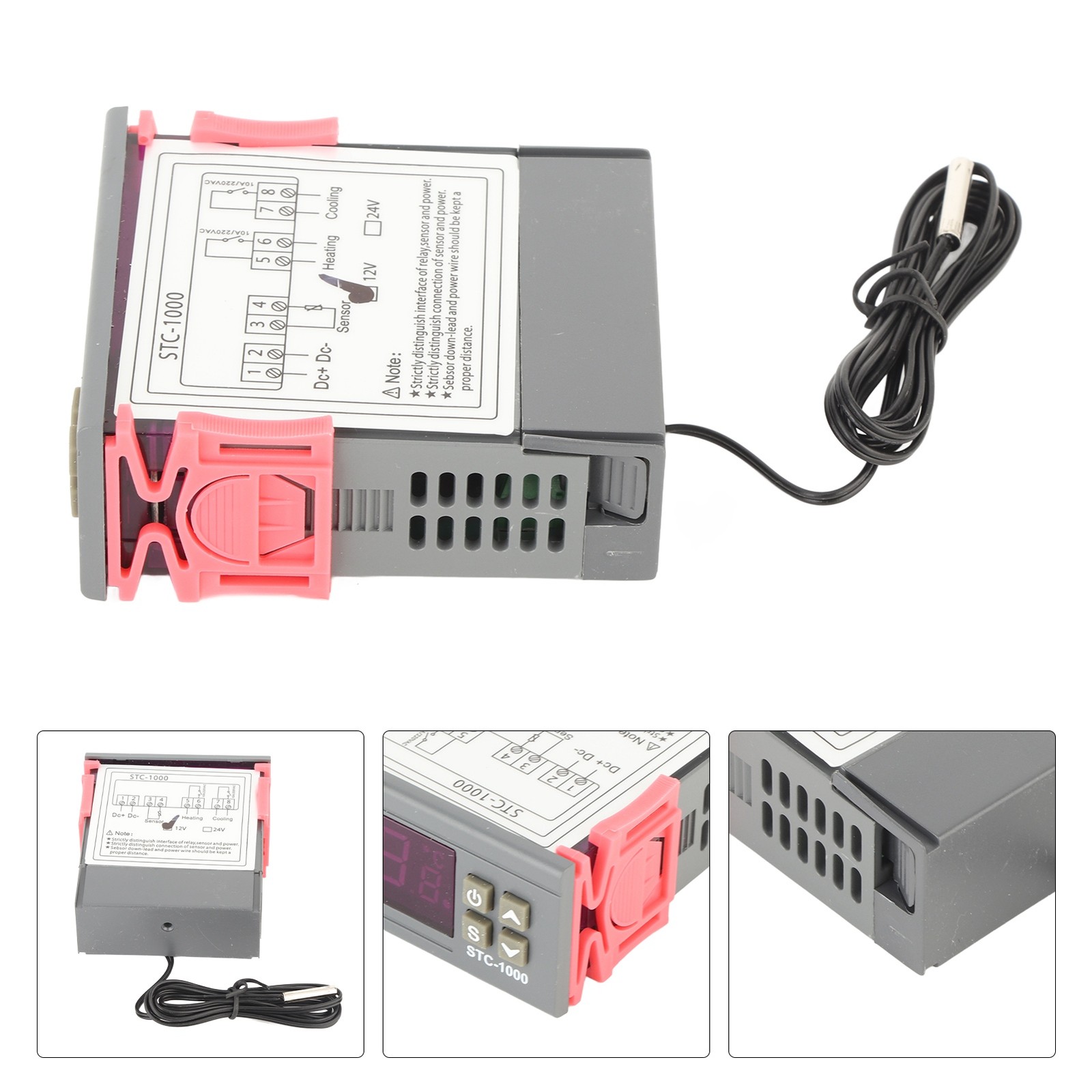 Digital Temperature Controller With Sensor STC-1000 Accurate Cooling And Hea