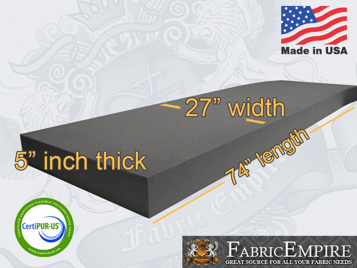 5x27x74 Firm Rubber Foam Sheet Premium Seats Cushion Upholstery USA MADE - NF33