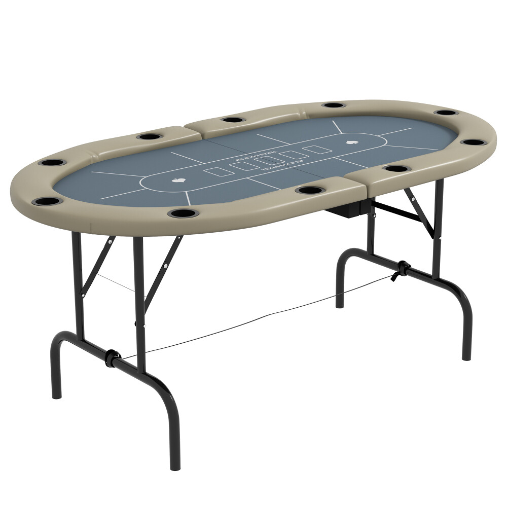 Poker Table Foldable,Oval Blackjack Texas Holdem Poker Game Table