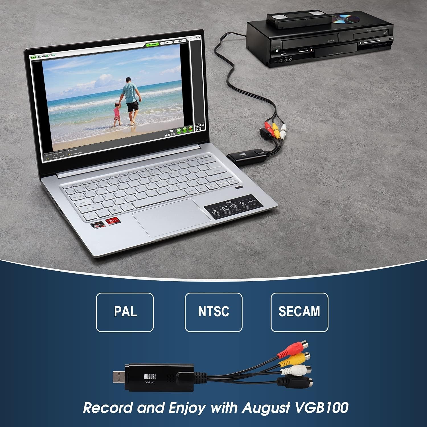 Digitize VHS Tapes Effortlessly – USB 2.0 Video Capture Device for Windows