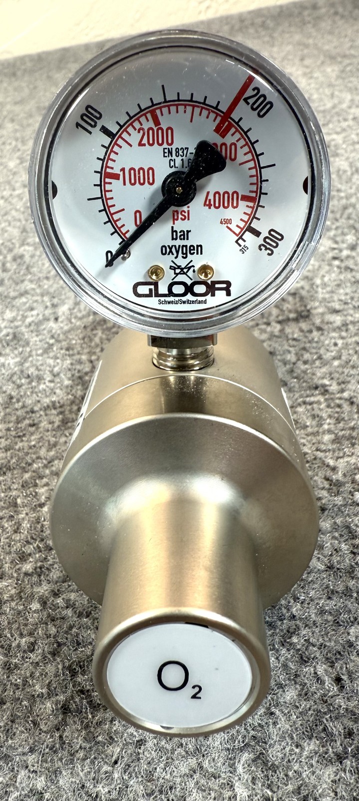 Gloor Oxygen Pressure Regulator GM6500 200 Bar 350L/min Swiss Made Medical Gas