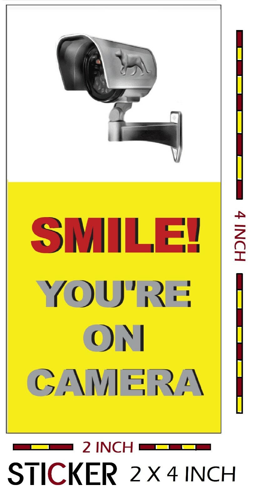 Smile your'e on camera, Video surveillance sticker , Camera warning sticker