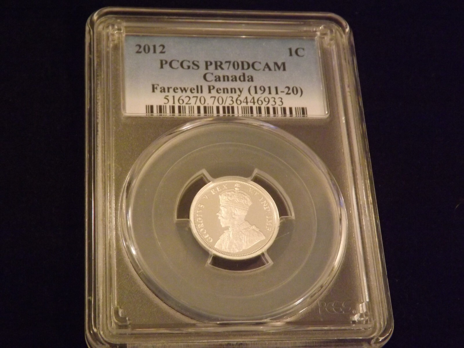 2012  1 C                 Canada        PCGS  PR 70 DCAM