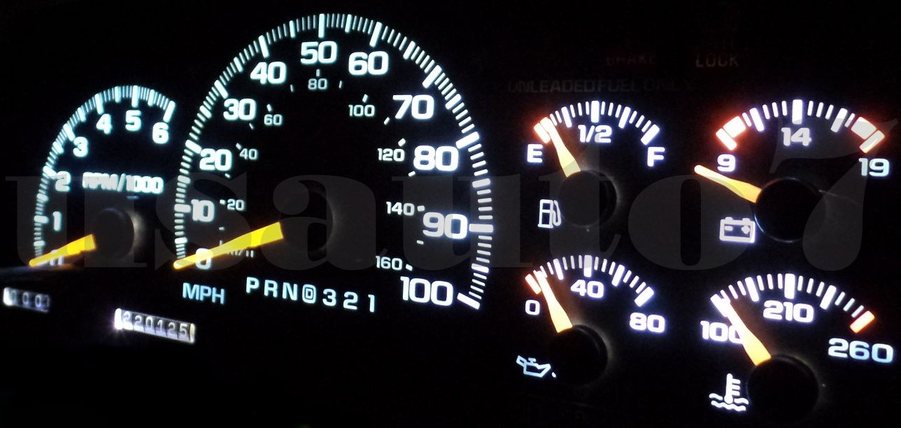 Dash Speedometer Cluster Gauges WHITE LED LIGHT KIT Fits 99-00 Cadillac Escalade