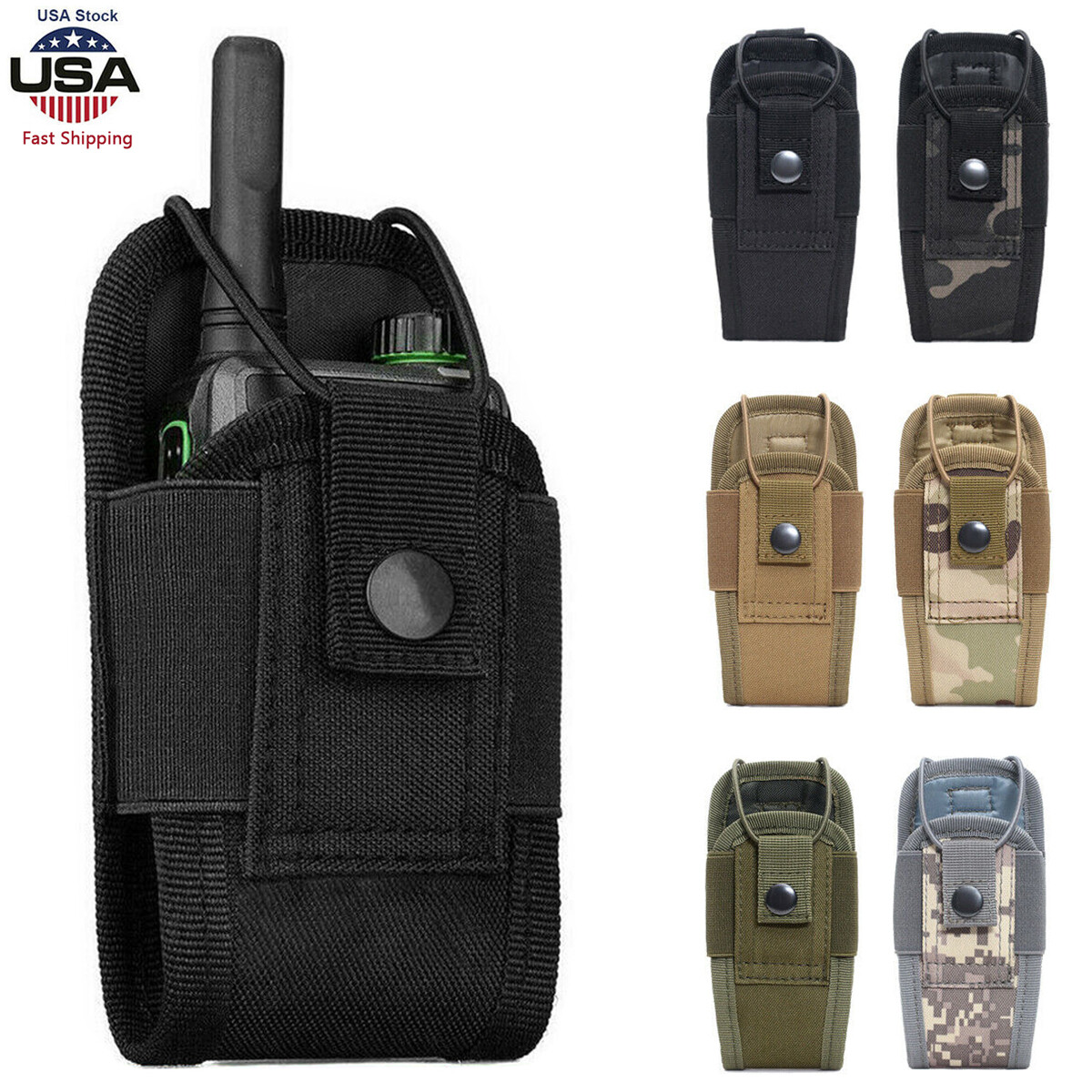Military Tactical Molle Radio Walkie Talkie Pack Waist Bag Holder Pocket Holster