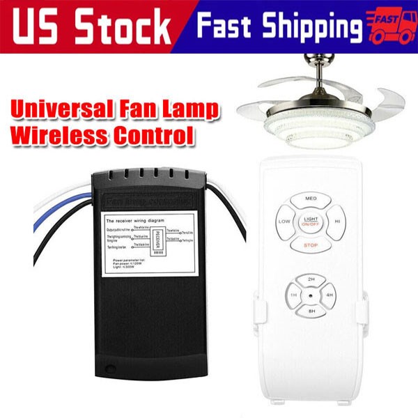 Universal Ceiling Fan Lamp Light Remote Control Receiver Kit Timing Wireless 15M