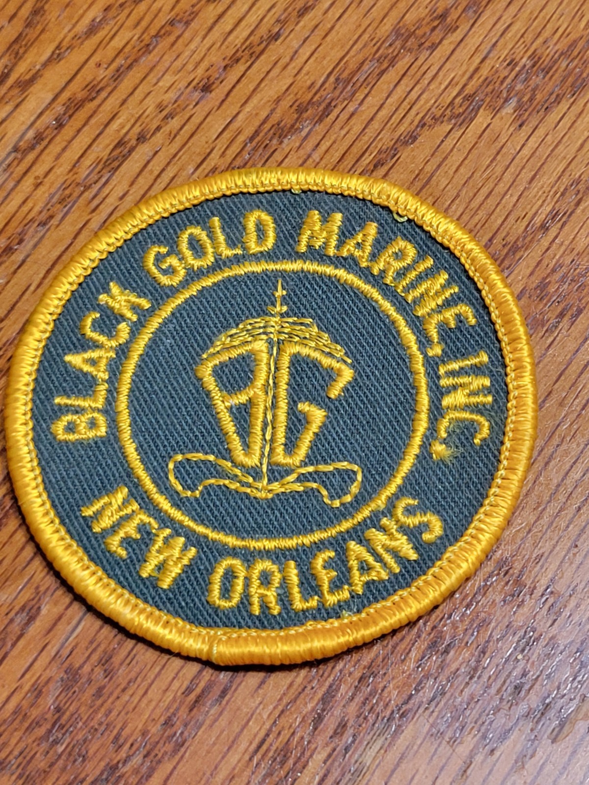 Rare 1981 Black Gold Marine Inc New Orleans La 2.5 Inch Logo Advertising Patch