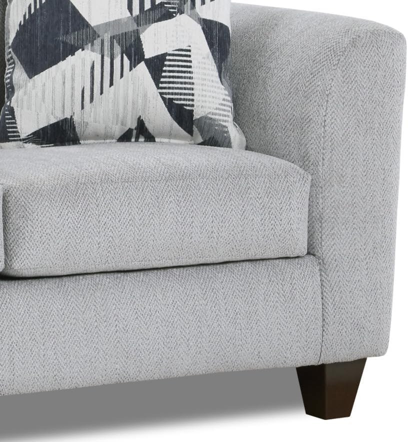 Duleek Upholstered Stationary Loveseat, Herringbone Silver