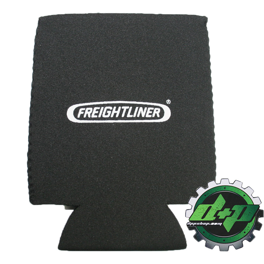 Freightliner Black soda coozie cool cup hugie beverage beer holder diesel semi