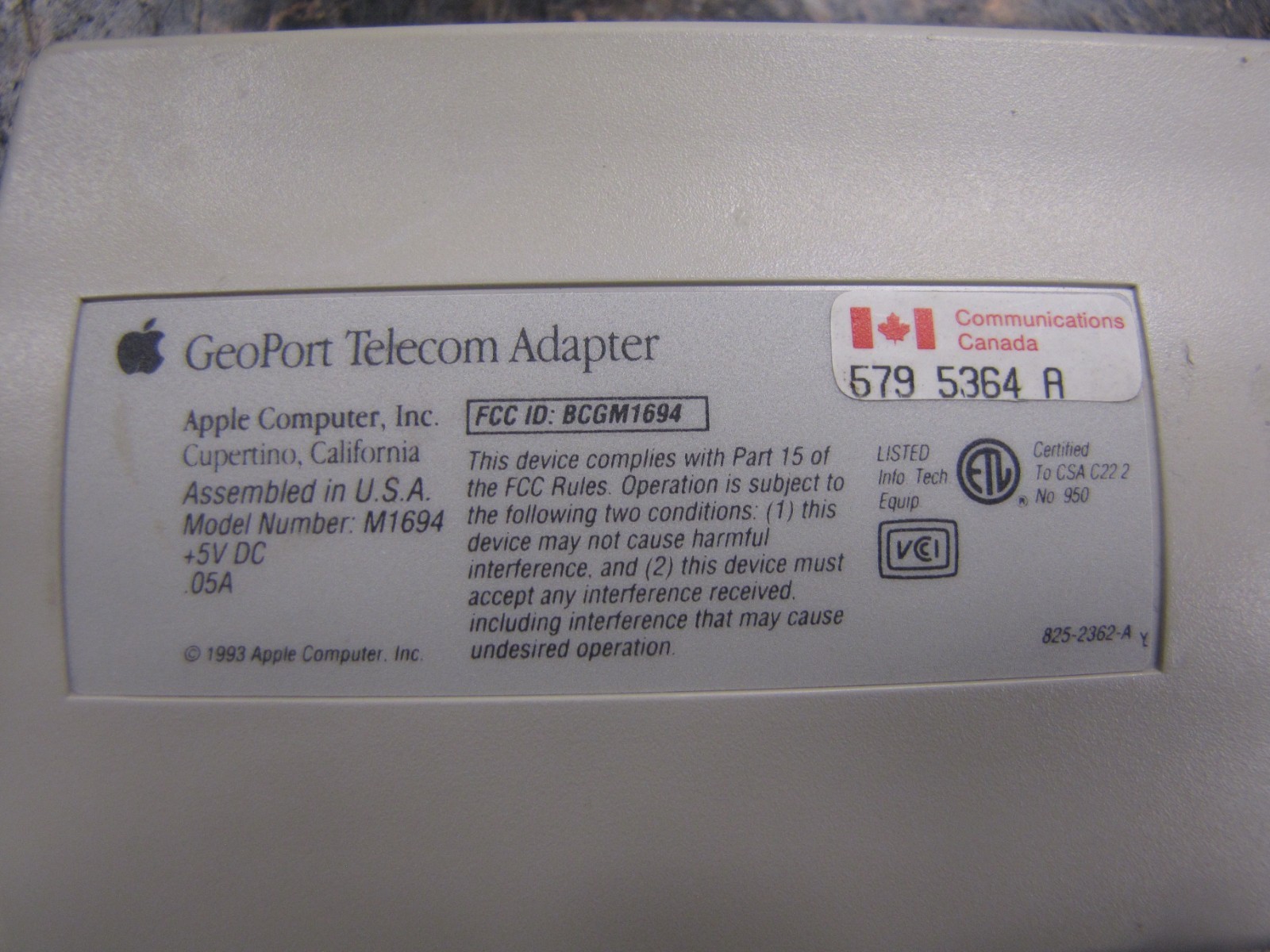 Vintage Apple Geoport Telecom Network Adapter Modem w/ Guide - Working ! -MU6