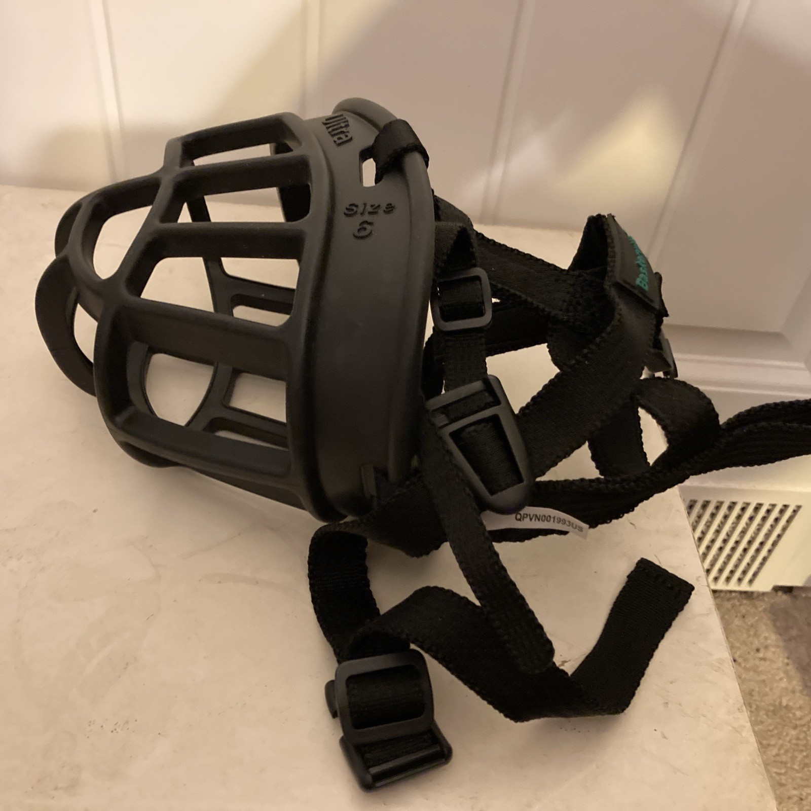 Baskerville Ultra Muzzle  Size 6 Black Rubber Custom Heat Shaping Breathable