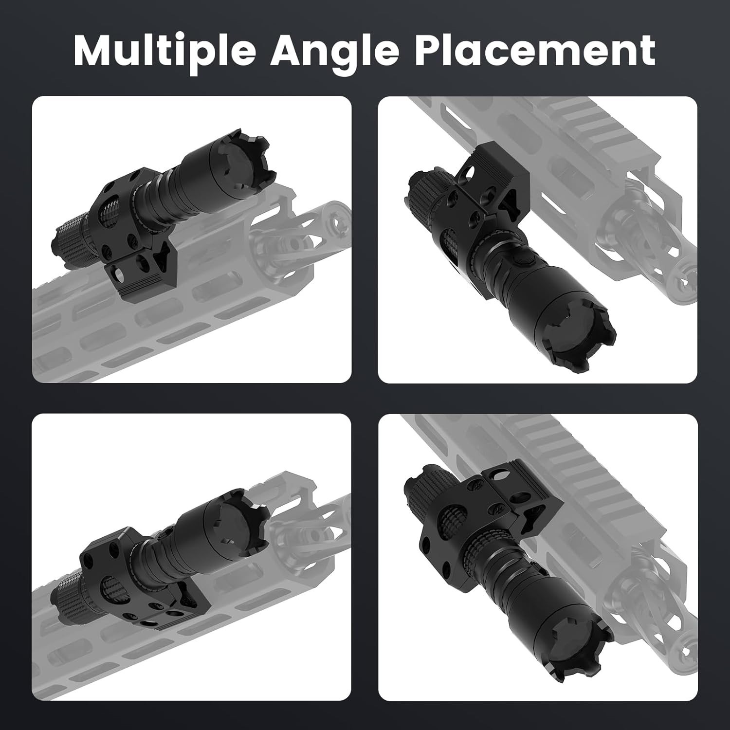 CNC Machined 1-Inch Flashlight Mount for M Lock Rails - Lightweight & Durable