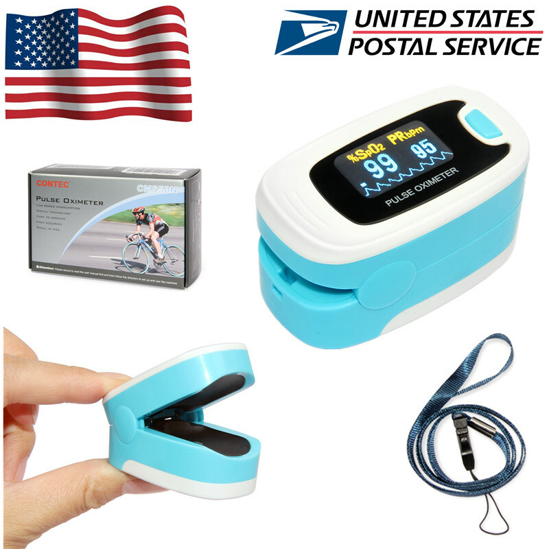 Finger Tip Pulse Oximeter Blood Oxygen SpO2 PR Heart Rate Monitor hanging rope