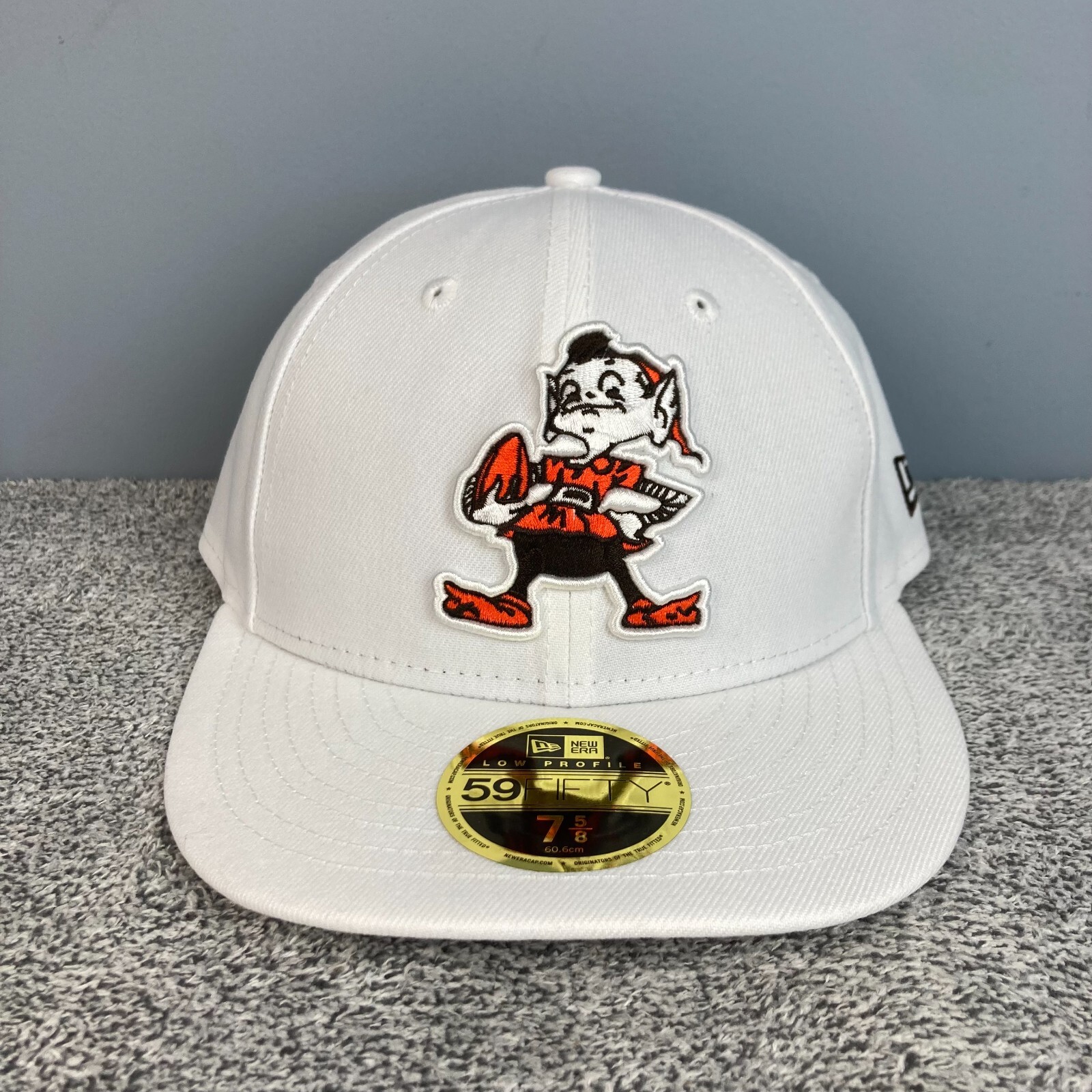 Cleveland Browns New Era Hat White Fitted 59Fifty Brownie Elf Low Profile Cap