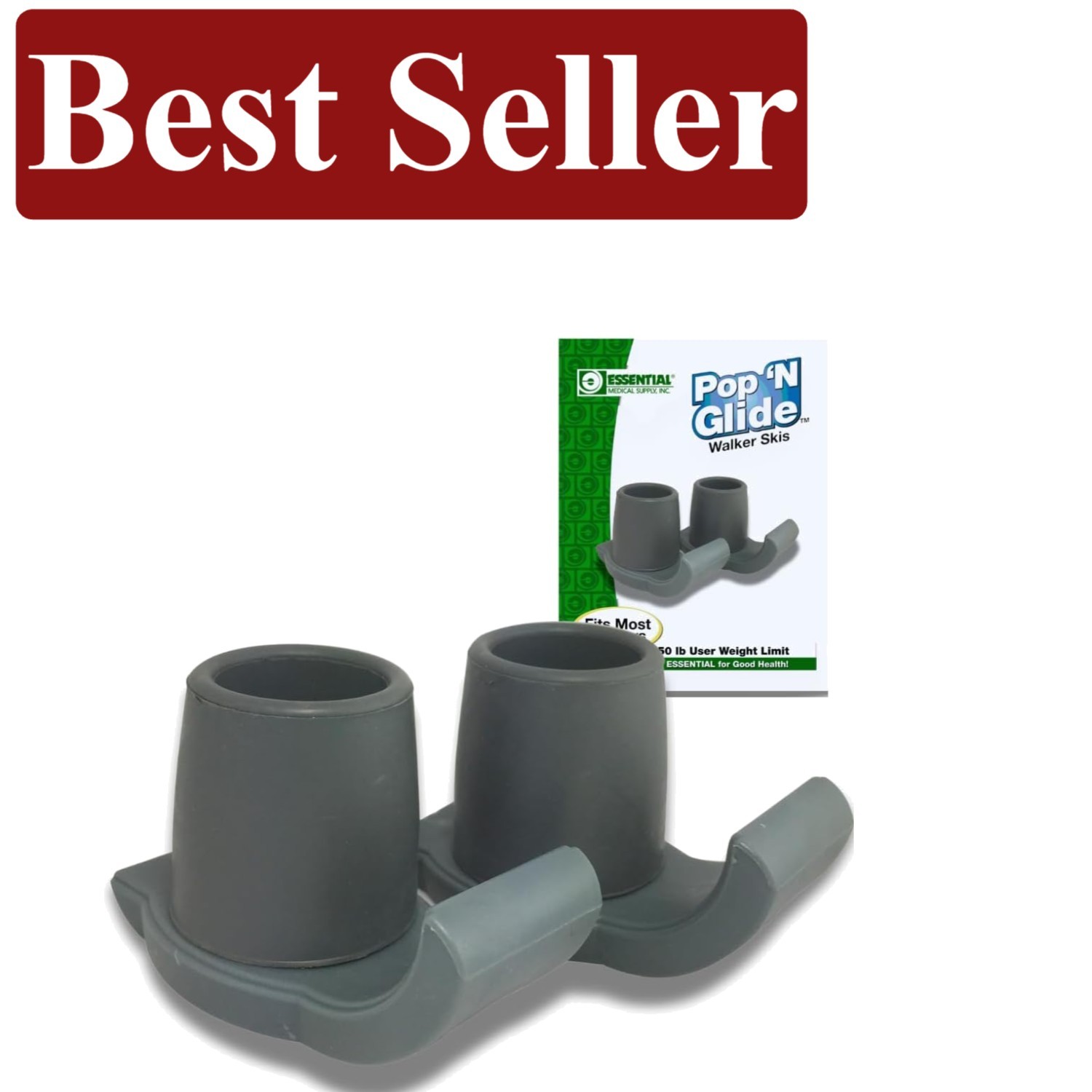 Upgrade Your Walker with Pop & Glide Easy Use Ski Glides - Safe & Durable 2 Pack