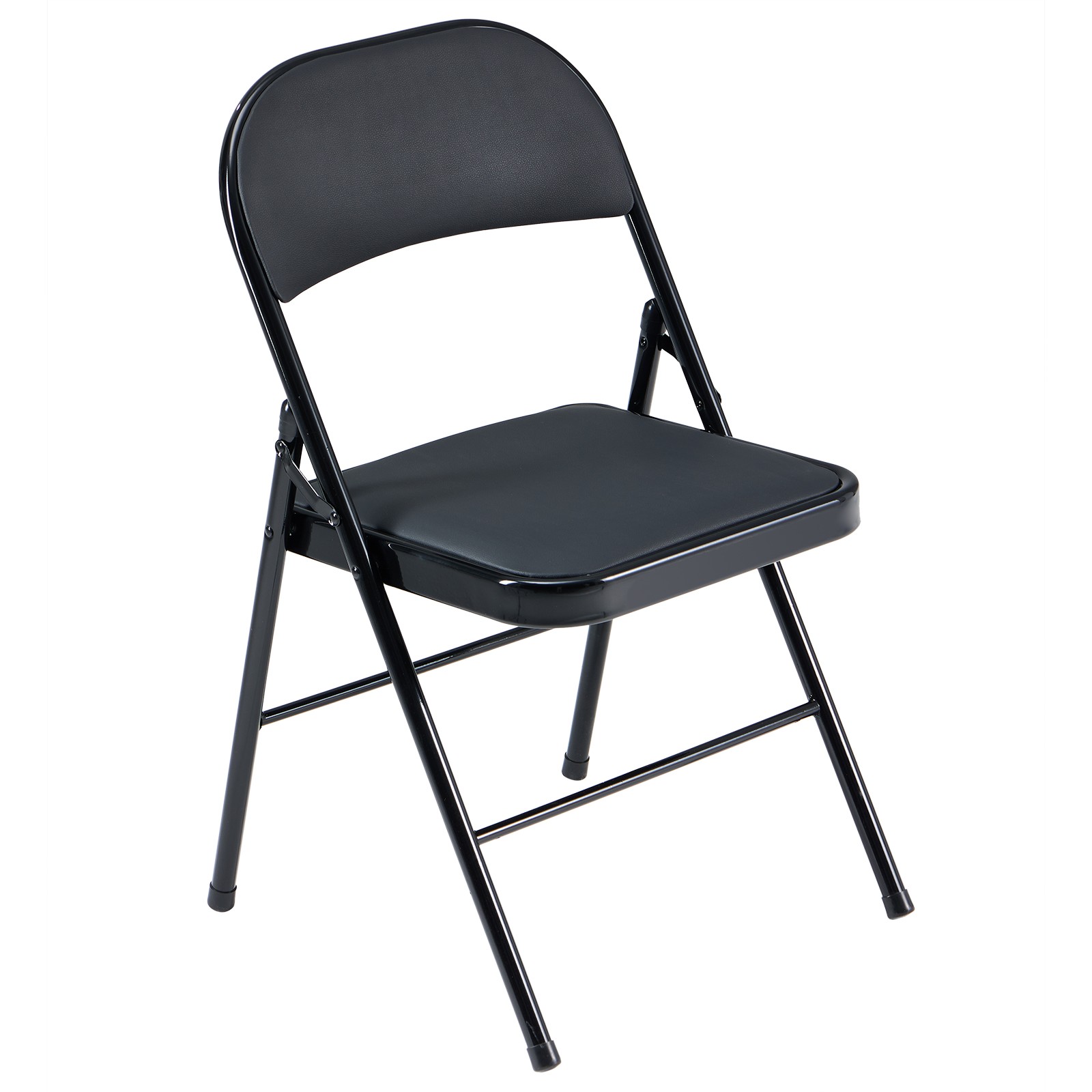 6pcs Elegant Foldable Iron & PVC Chairs for Convention & Exhibition Black