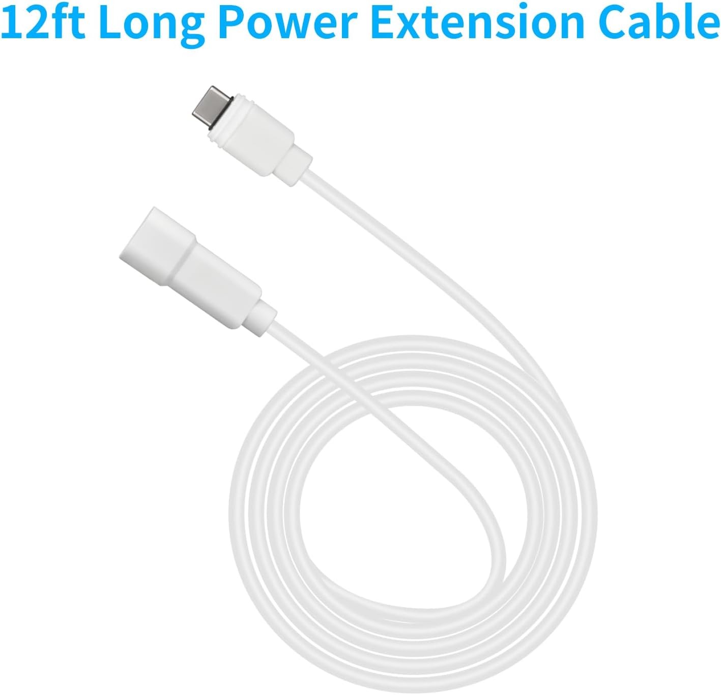 Extension Cable for Ring 2nd Generation USB-C Solar Panel 12ft USB-C Power