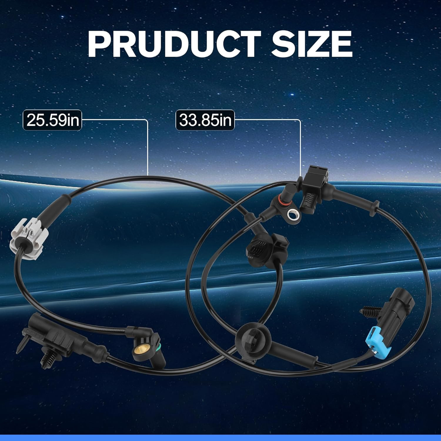 4PCS ABS Wheel Speed Sensor Front and Rear Left & Right Compatible with 2007-201
