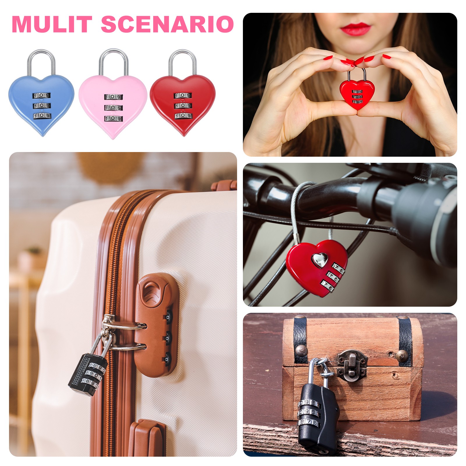2 Heart Combination For Love Locker Lock Code Blue