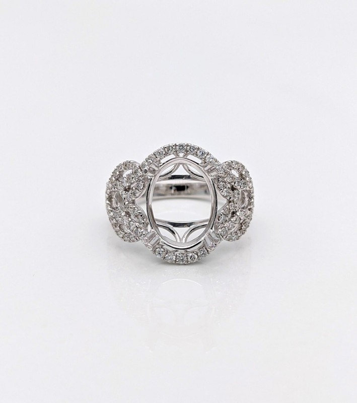 Oval 13x10mm Solitaire Semi Mount Ring 925 Sterling Silver Plain Band Ring