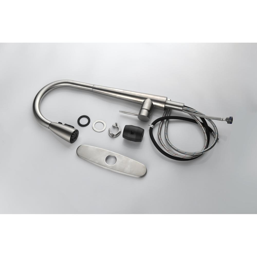 Kitchen Faucet with Pull Down Sprayer Brushed Nickel High Arc Single Handle