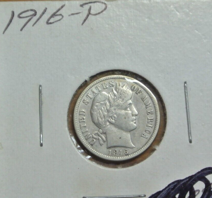 1916 Barber Silver Dime Extremely Fine XF Coin