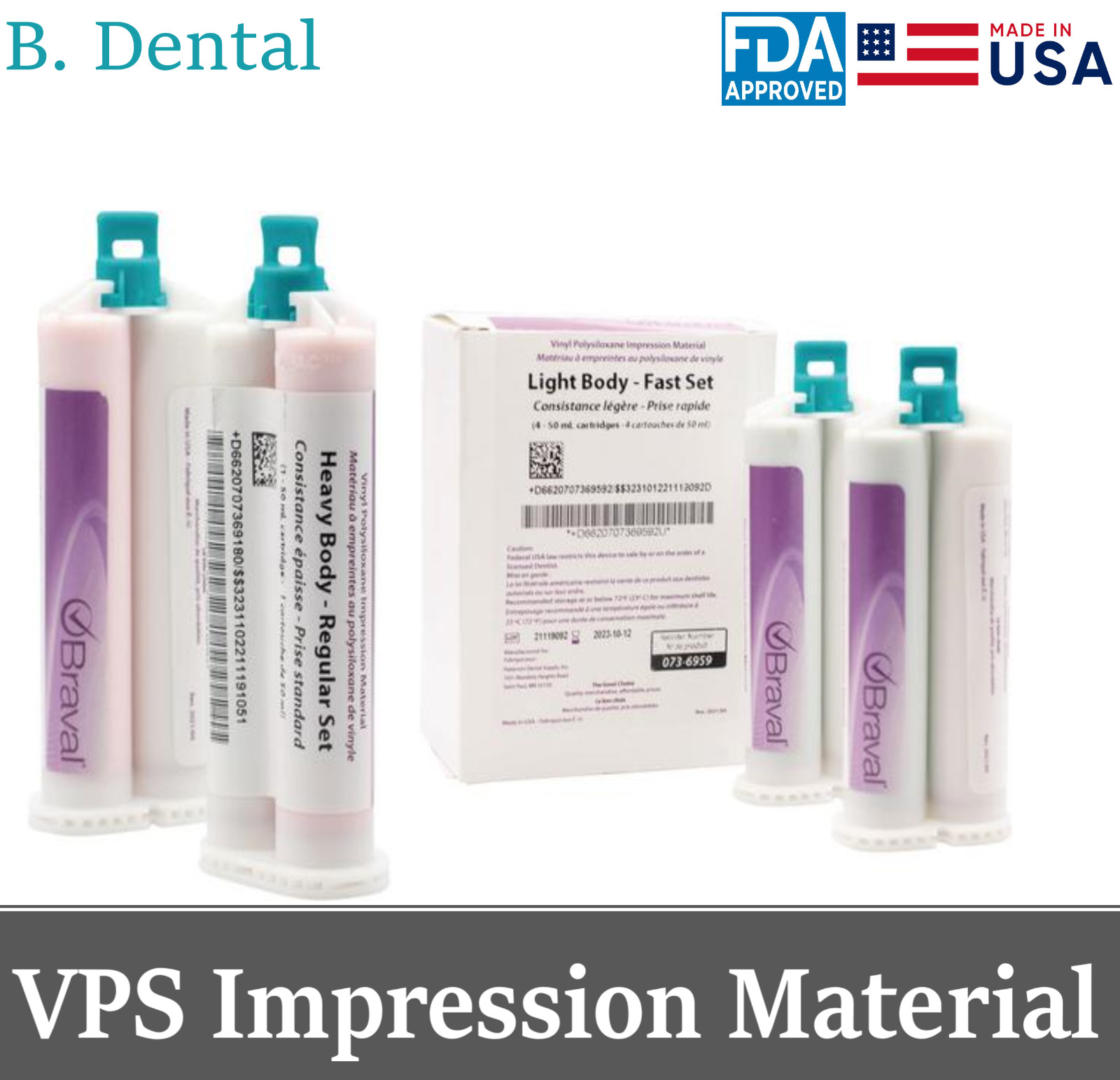 Dental VPS Impression Material Light/Medium Body / Heavy Body - Regular/Fast Set
