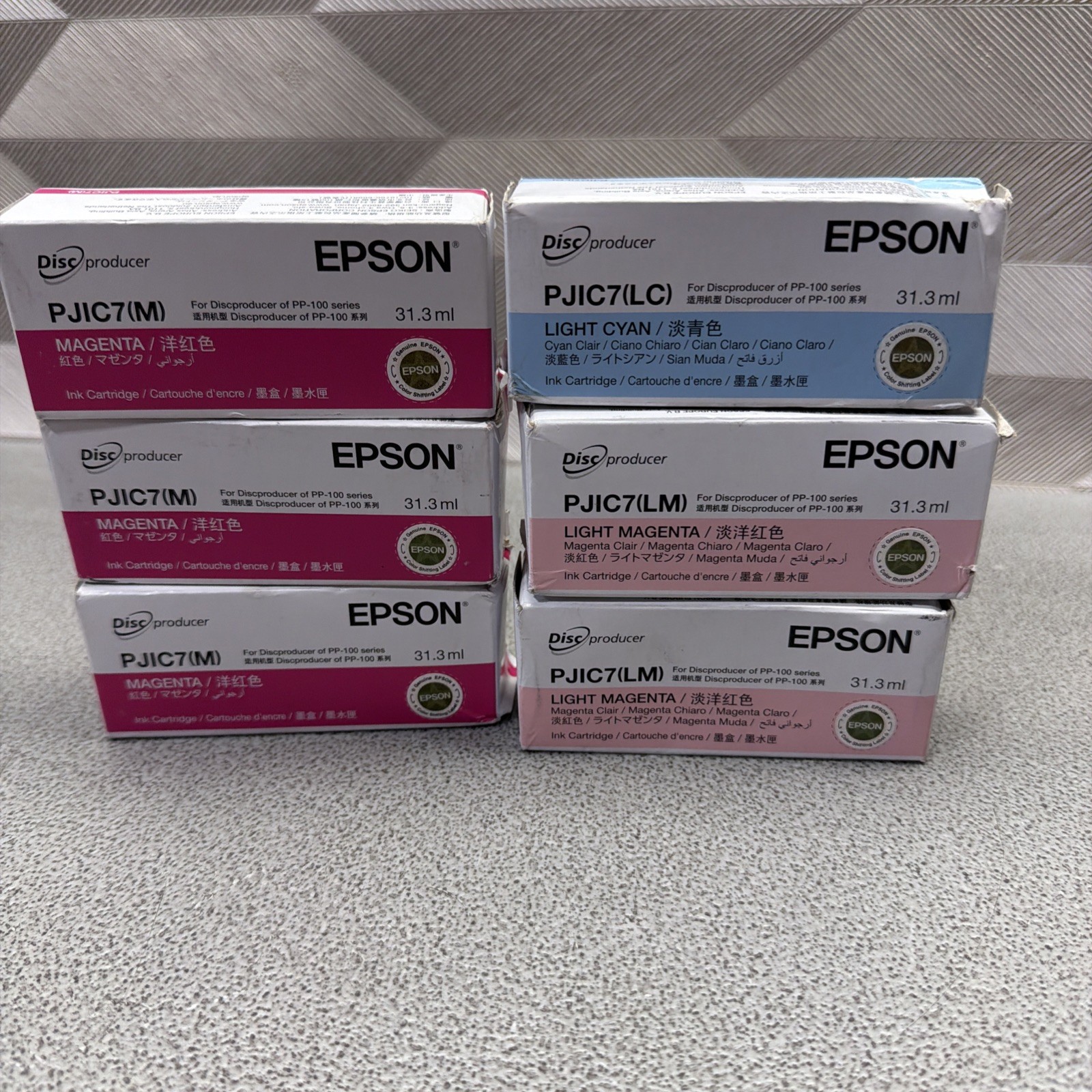 LOT OF 6 EPSON PJIC7 MIX COLORS Ink Cartridge EXP 2027