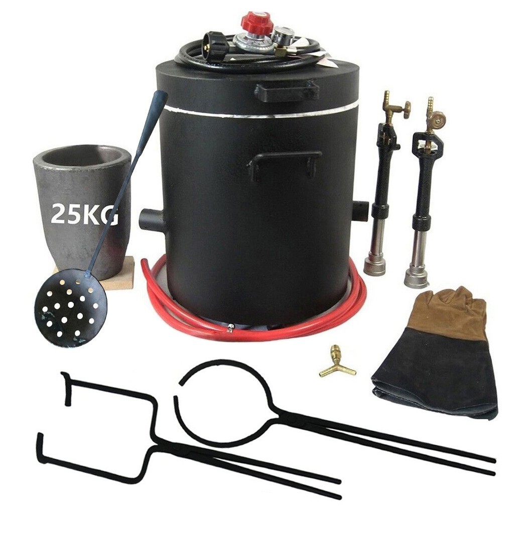 25 KG Large Gas Metal Melting Furnace Deluxe with Tongs Propane Melting Furnace