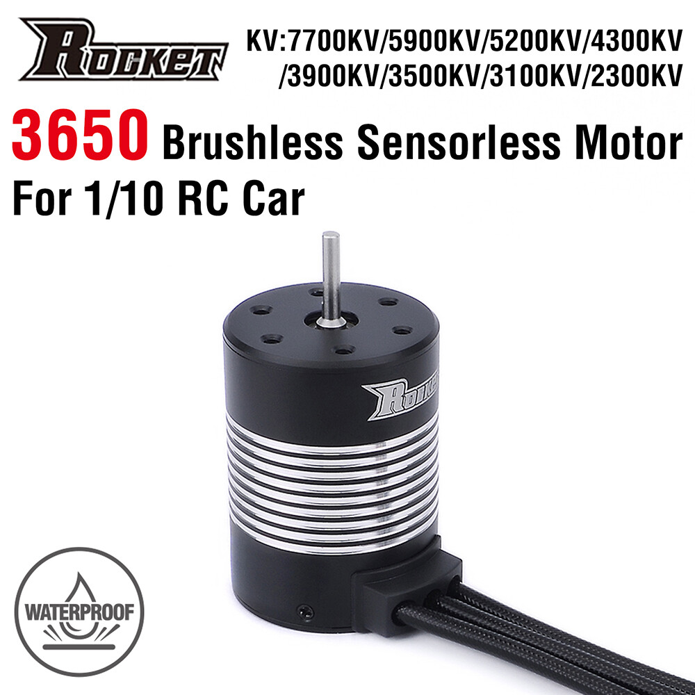 Rocket 3650 Brushless Motor 2300/3100KV/4300KV/ 5200KV 7700KV for 1/10 RC Car