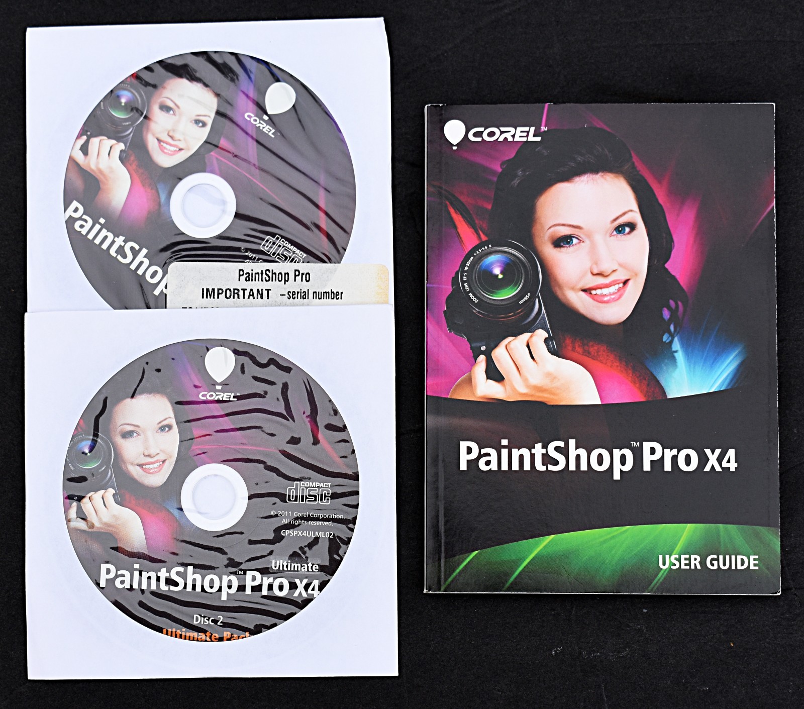 COREL 2x Discs - PaintShop Pro X4 Software with Serial Number–Tested for Install