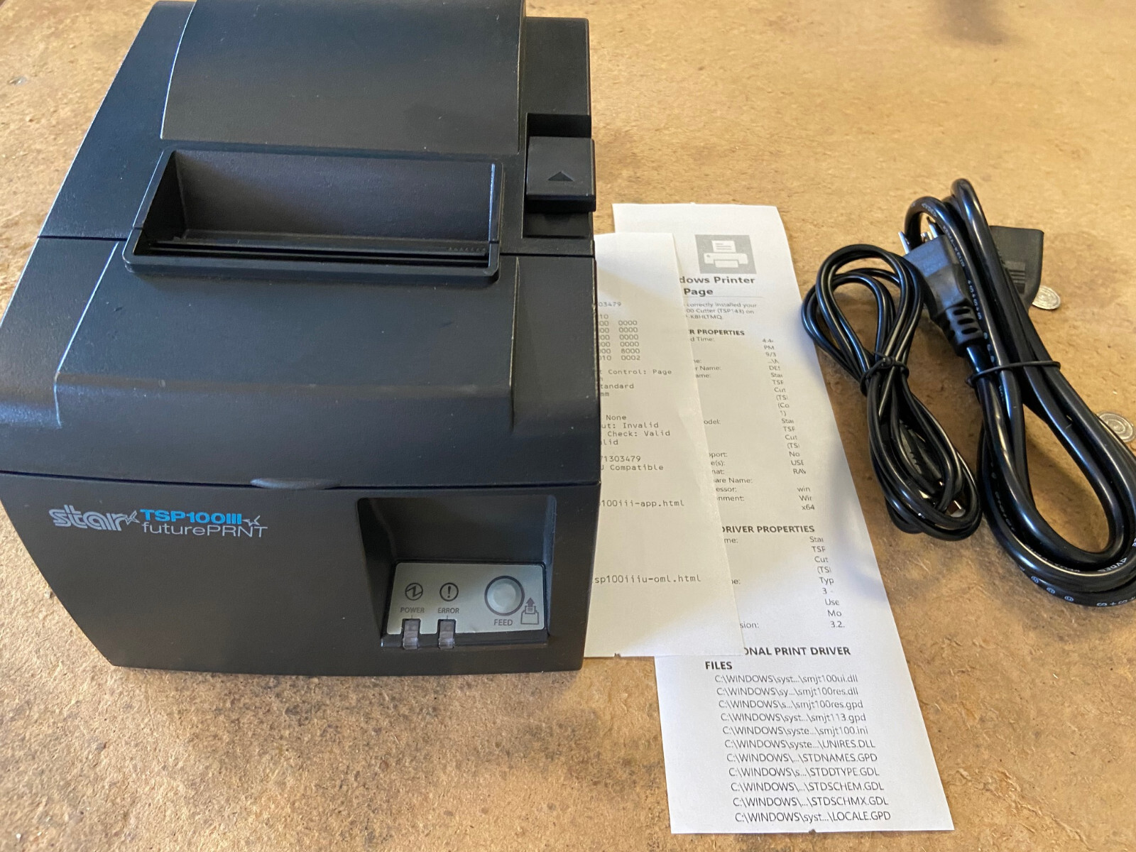 Star TSP100III TSP143IIIU FuturePRNT Thermal Receipt Printer USB Square Stand