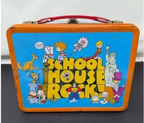 Y2K NECA School House Rock Metal Lunchbox And Thermos 2001 READ I'm Just a Bill!