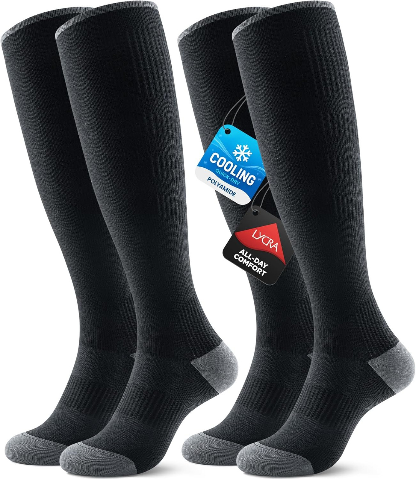 Breathable Compression Socks for Women Men, 15-20 mmHg Knee High Circulation for