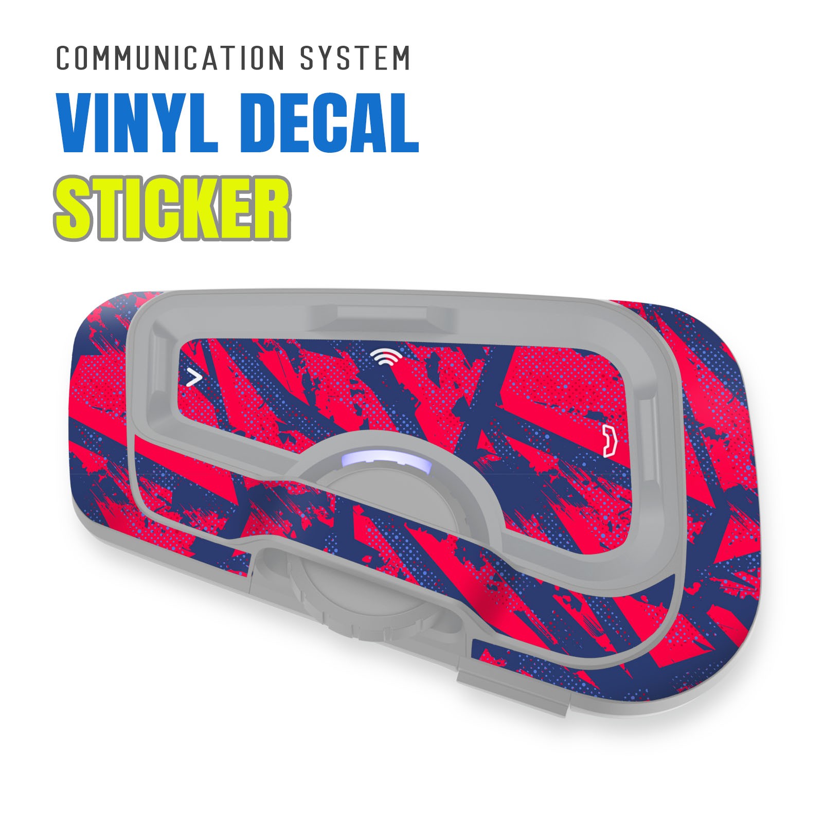 For CARDO Freecom 4X 2X Protective Headset Decal Sticker x2 Red Vibrant