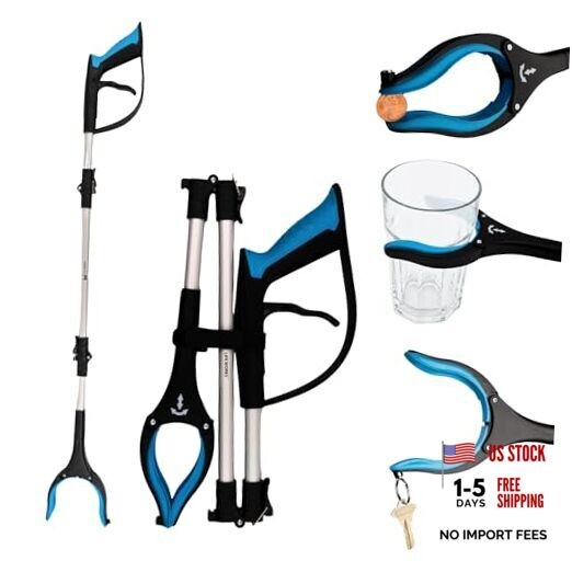 LIFE WORKS Reacher Grabber Tool, 360° Rotating Head, Lightweight 36" Foldable 1
