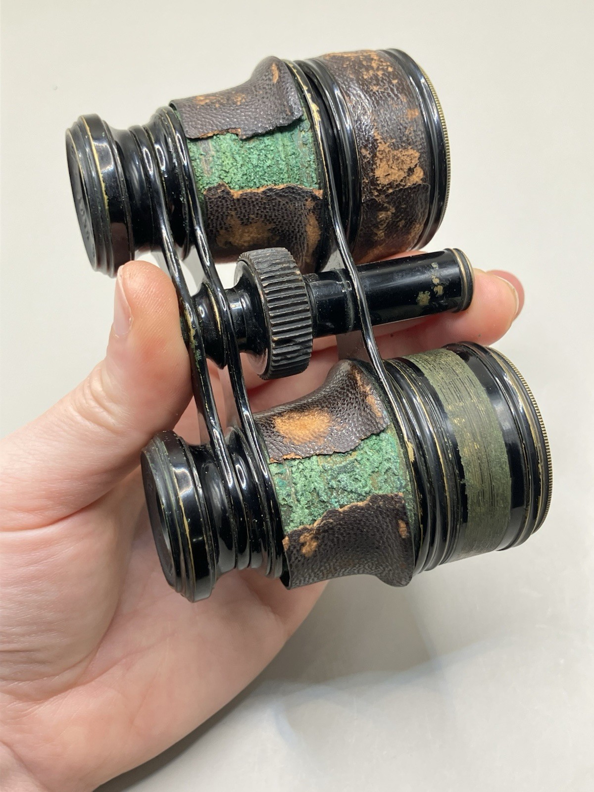 Antique Brass Binoculars Opera Crescent Field Class Long Range Leather