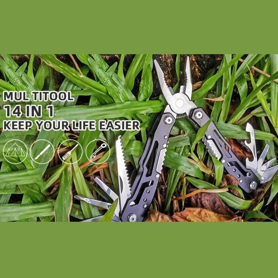 14-in-1 MINI Multitool Pliers Rugged & Practical Portable Pocket Camping Tools