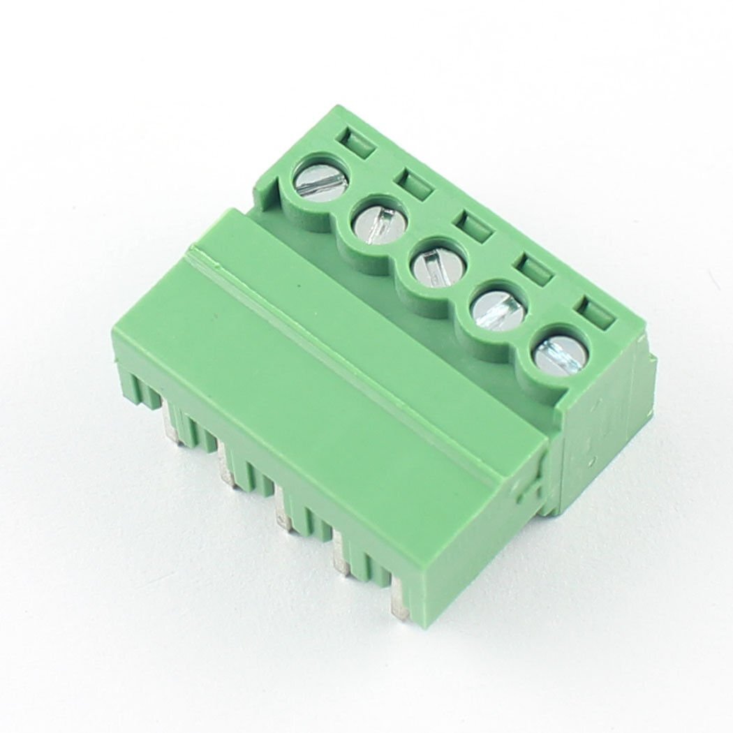 2Pcs 3.5mm Pitch 5 Pin Way Right Angle Screw Terminal Block Pluggable Connector
