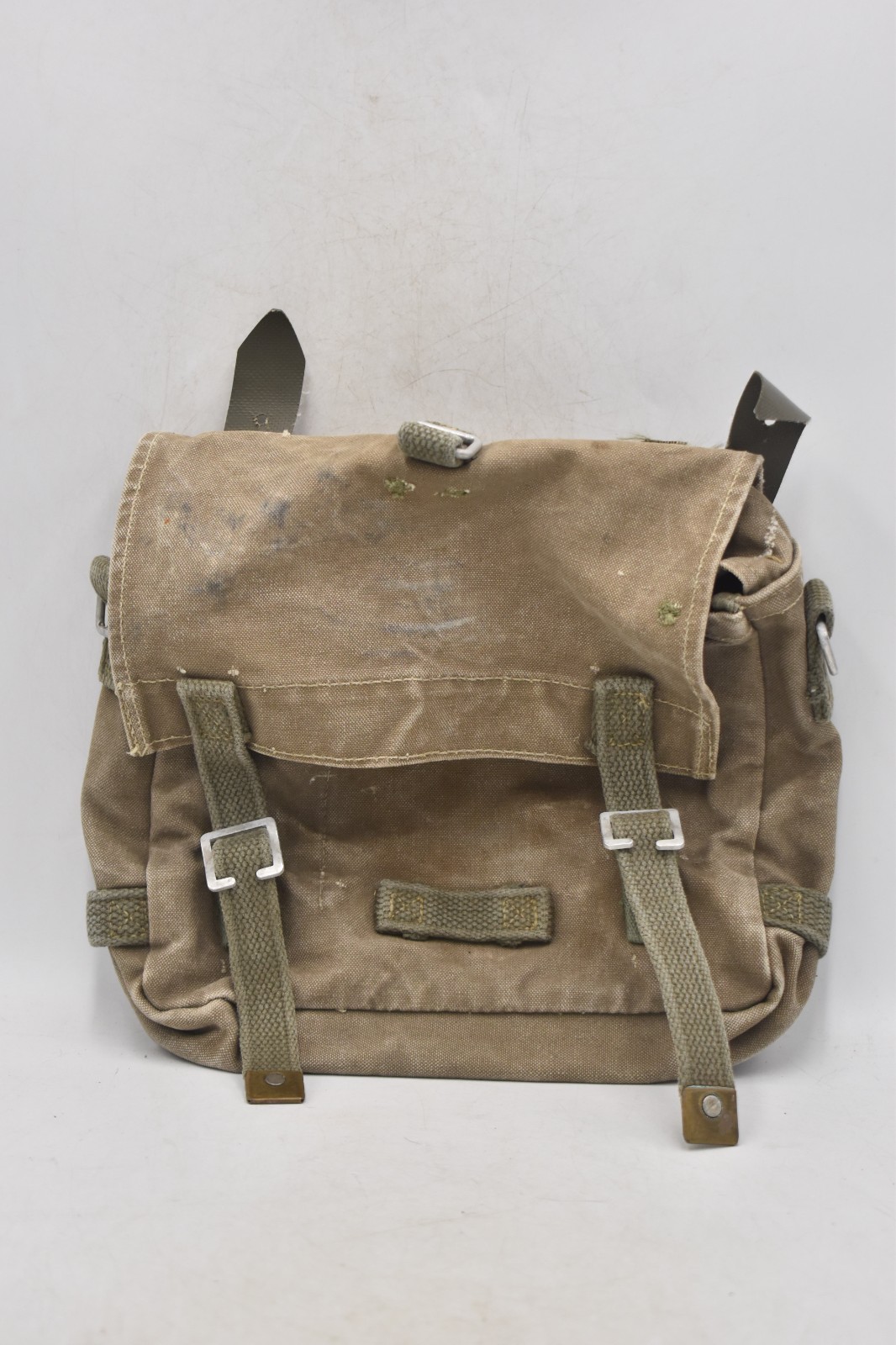 Vintage West German Army Shoulder Bag with Storage Pockets Military Surplus
