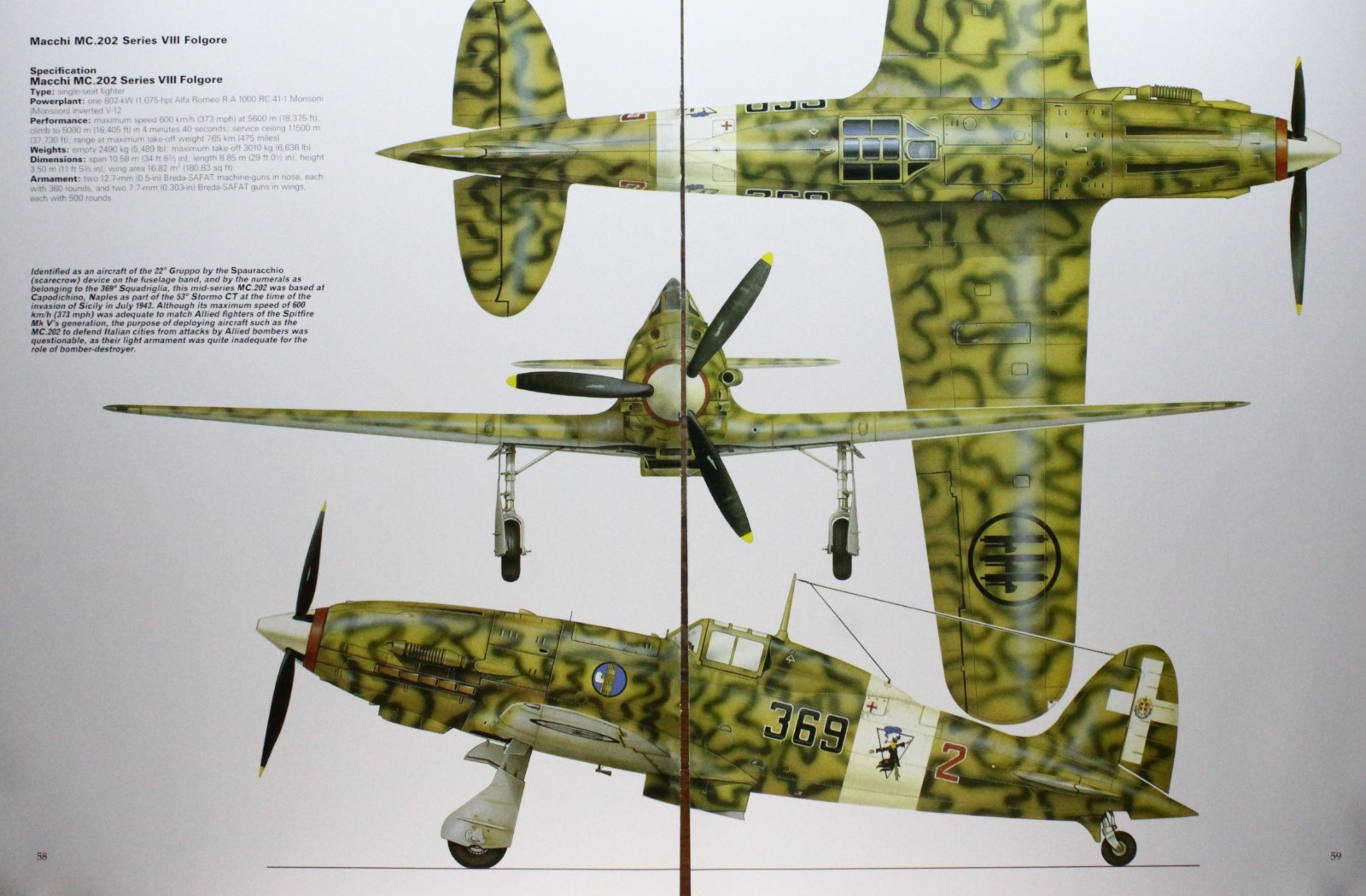 Flogore Macchi MC Plane Picture Article Vtg Wall Art Aircraft Sheet Display